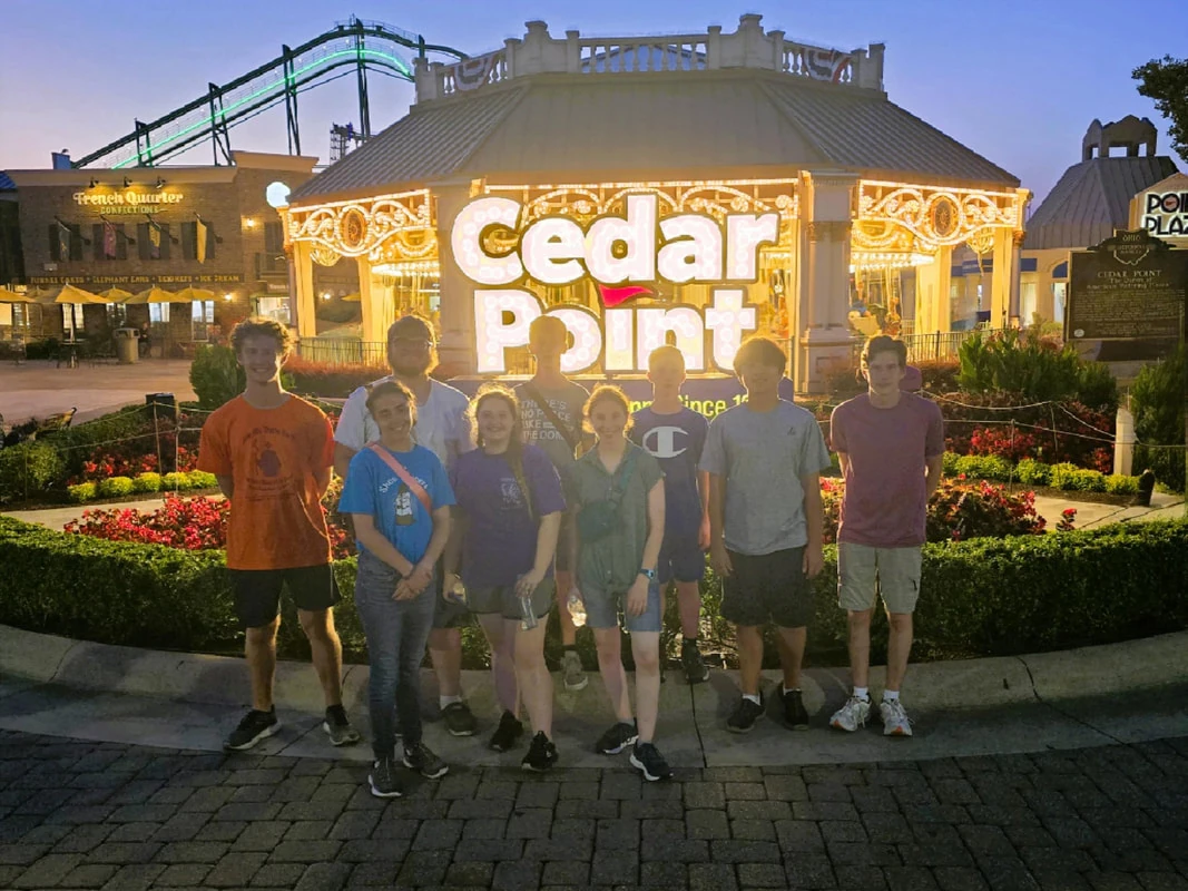 The Well group at Cedar Point in the evening